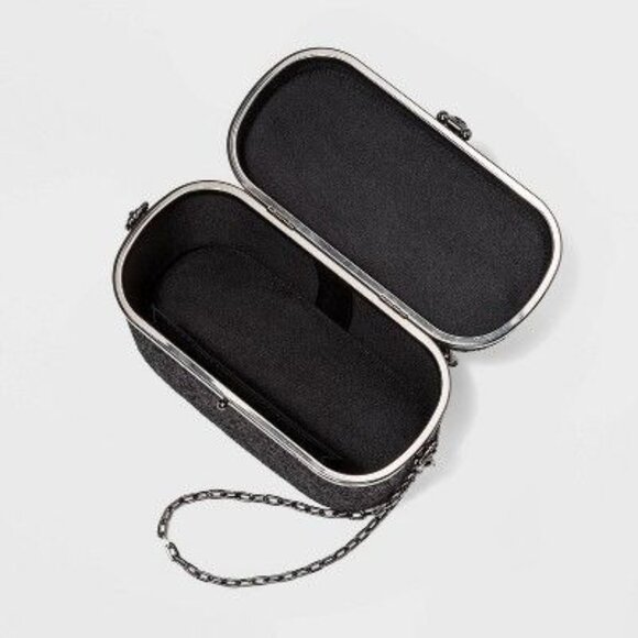 Oval Box Minaudiere‎ Glitter Clutch - a New Day Black - Picture 3 of 3